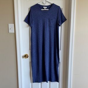 Jessica Simpson Navy Short-Sleeve Midi Pocket Dress